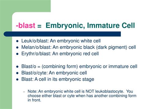 blasts medical term.